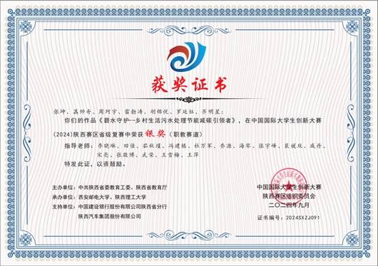中国国际大学生创新创业大赛陕西省银奖